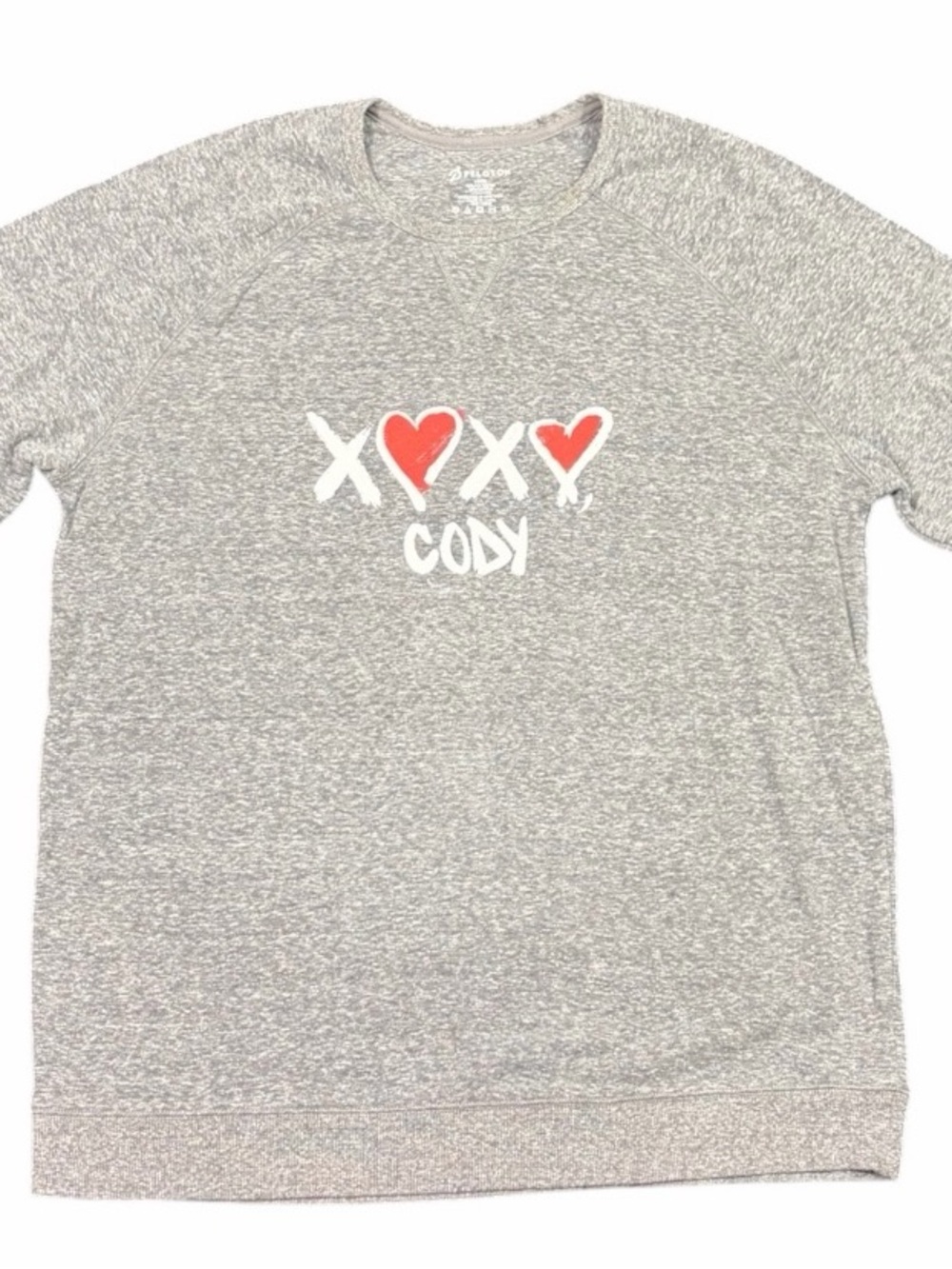 Peloton Grey Heather Sweatshirt with Red Heart Graphics